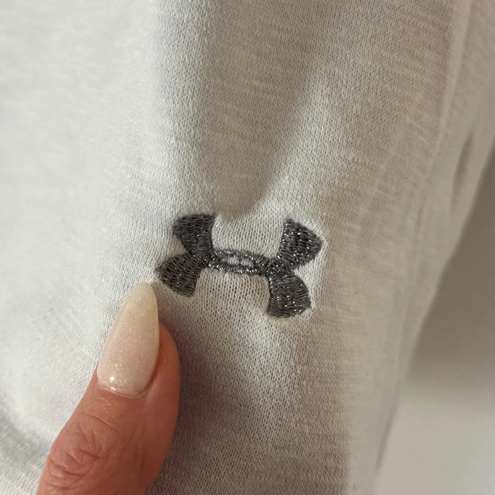 Under Armour Gray Short Sleeve Hoodie Pullover Oversized Sweatshirt M - Picture 3 of 8